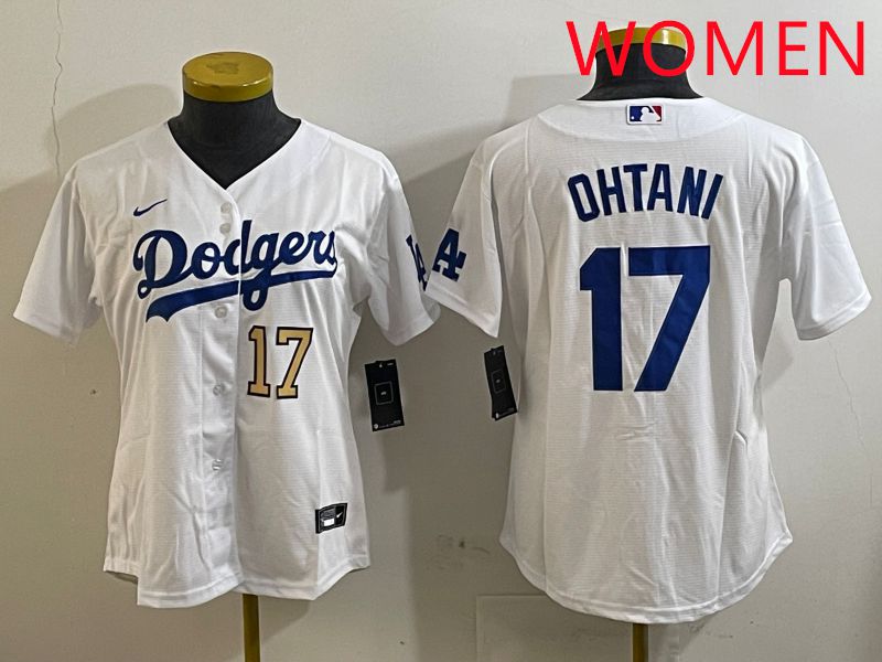 Women Los Angeles Dodgers 17 Ohtani White Game 2025 Nike MLB Jersey style 3189